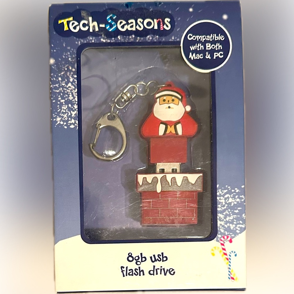 2013 SAKAR TECH SEASONS SANTA 8GB FLASH DRIVE CHRISTMAS HOLIDAY STOCKING GIFT